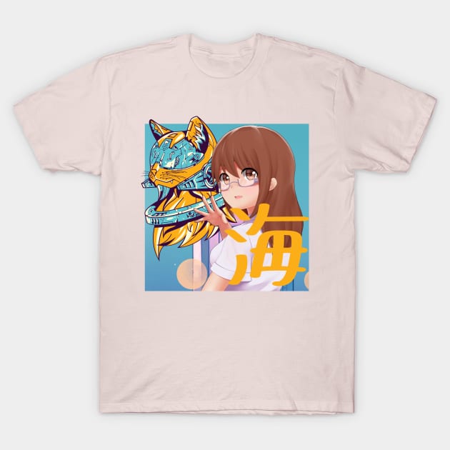 Anime Futureristic Cat Animegirl T-Shirt by Blumammal